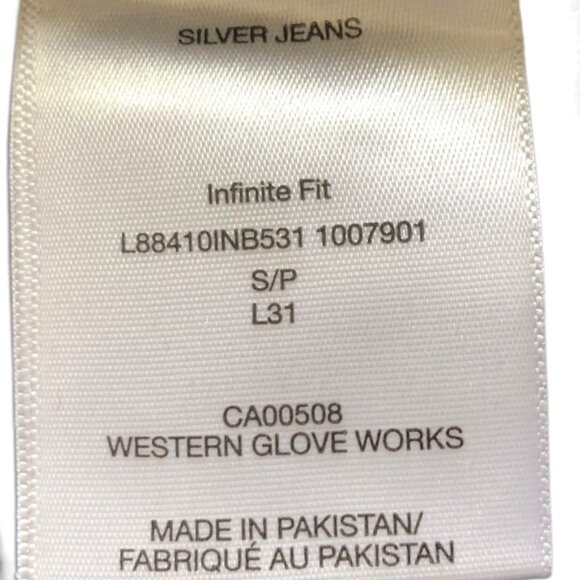 Silver Jeans Infinite Fit High Rise Straight Leg Jeans Sz Small Black Denim NWT - Picture 11 of 13